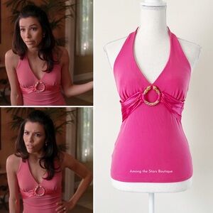 Super Rare Y2K Vintage Pink Halter Top ASO Gaby Solis in Desperate Housewives